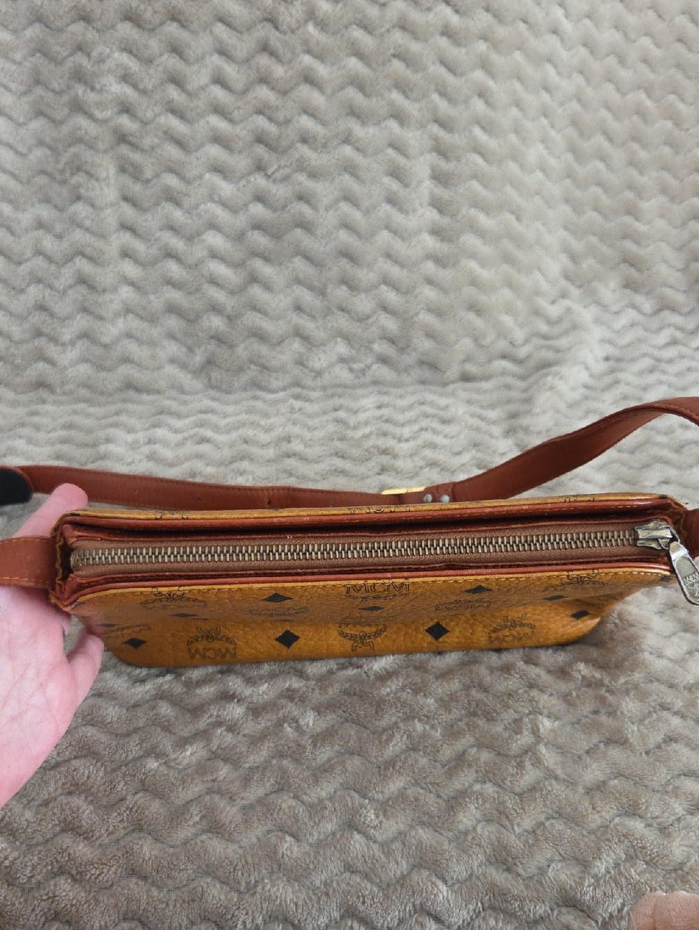 MCM Brown Visetos Monogram Crossbody Bag - Picture 9 of 11
